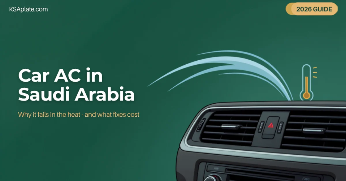 Car AC in Saudi Arabia — why air conditioning fails in extreme heat and what repairs cost, on KSAplate