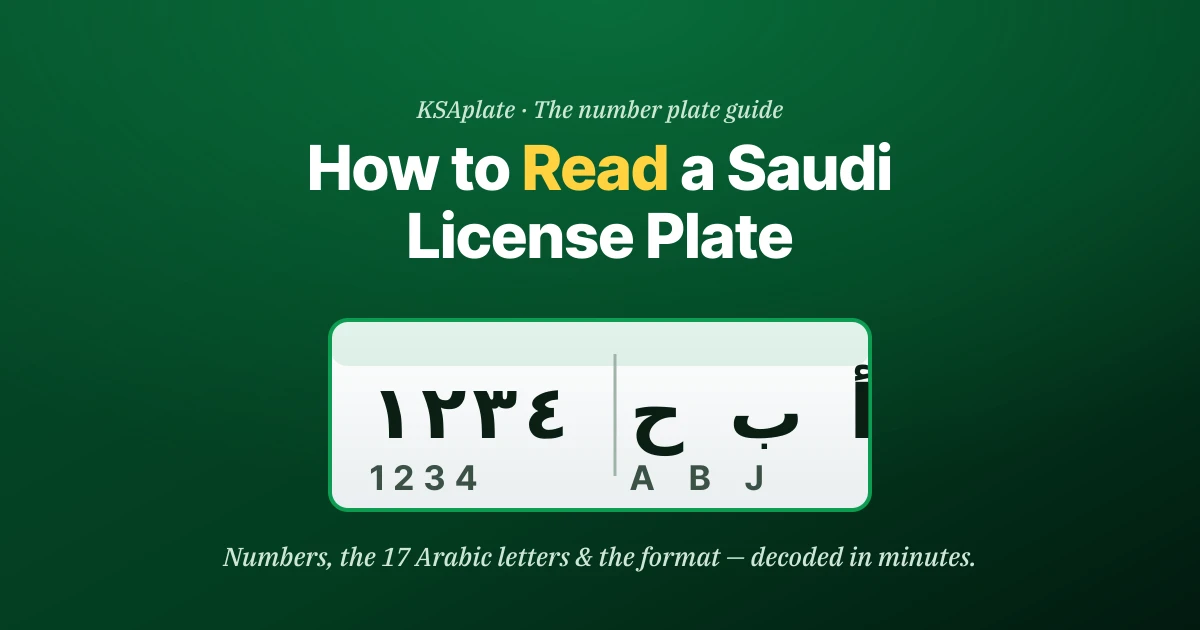 How to Read a Saudi License Plate: Numbers, Letters & Format Explained (2026)