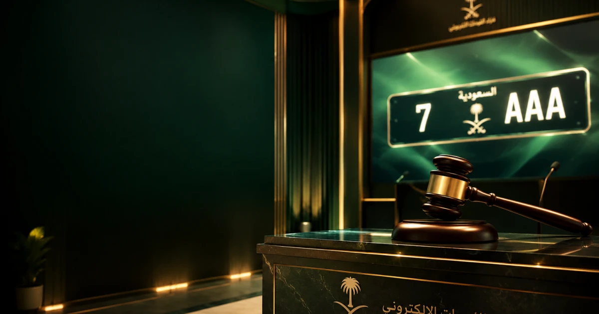 Saudi government license plate auctions in 2026 — how the official Absher and Muroor distinctive-plate bidding system works, on KSAplate