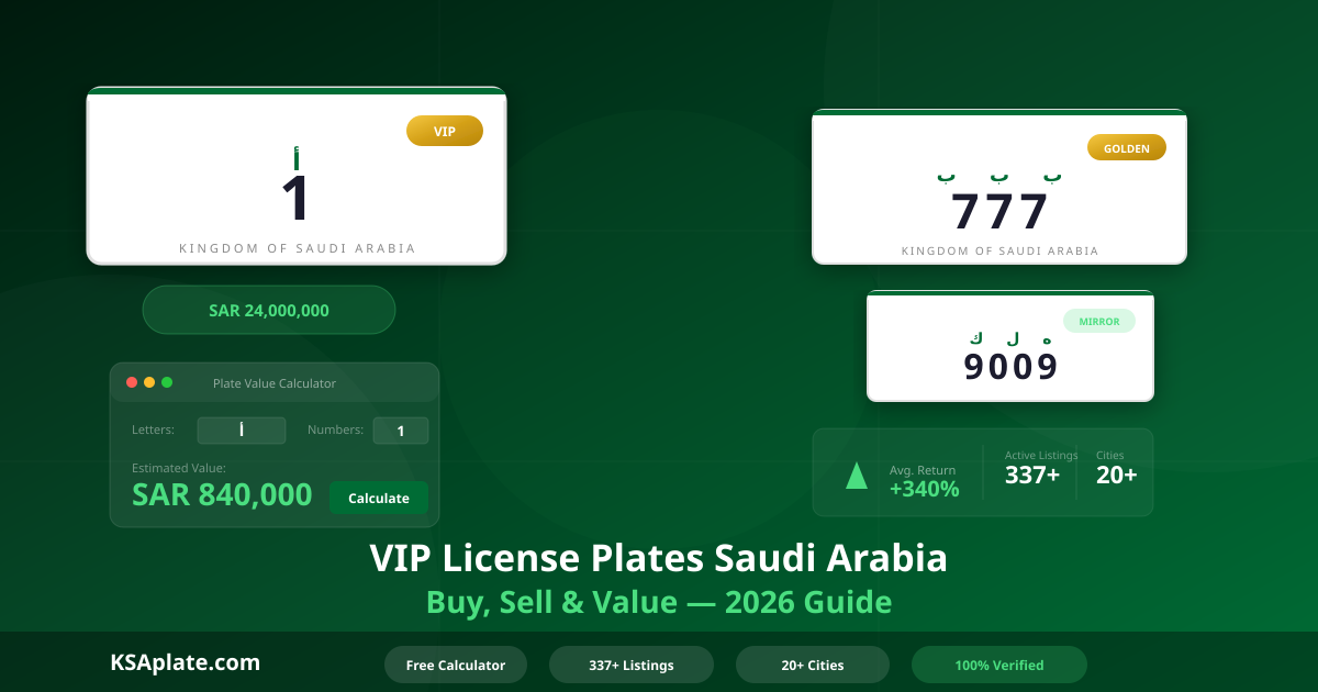VIP License Plates Saudi Arabia 2026 – How to Buy, Sell and Value Your KSA Plate Number